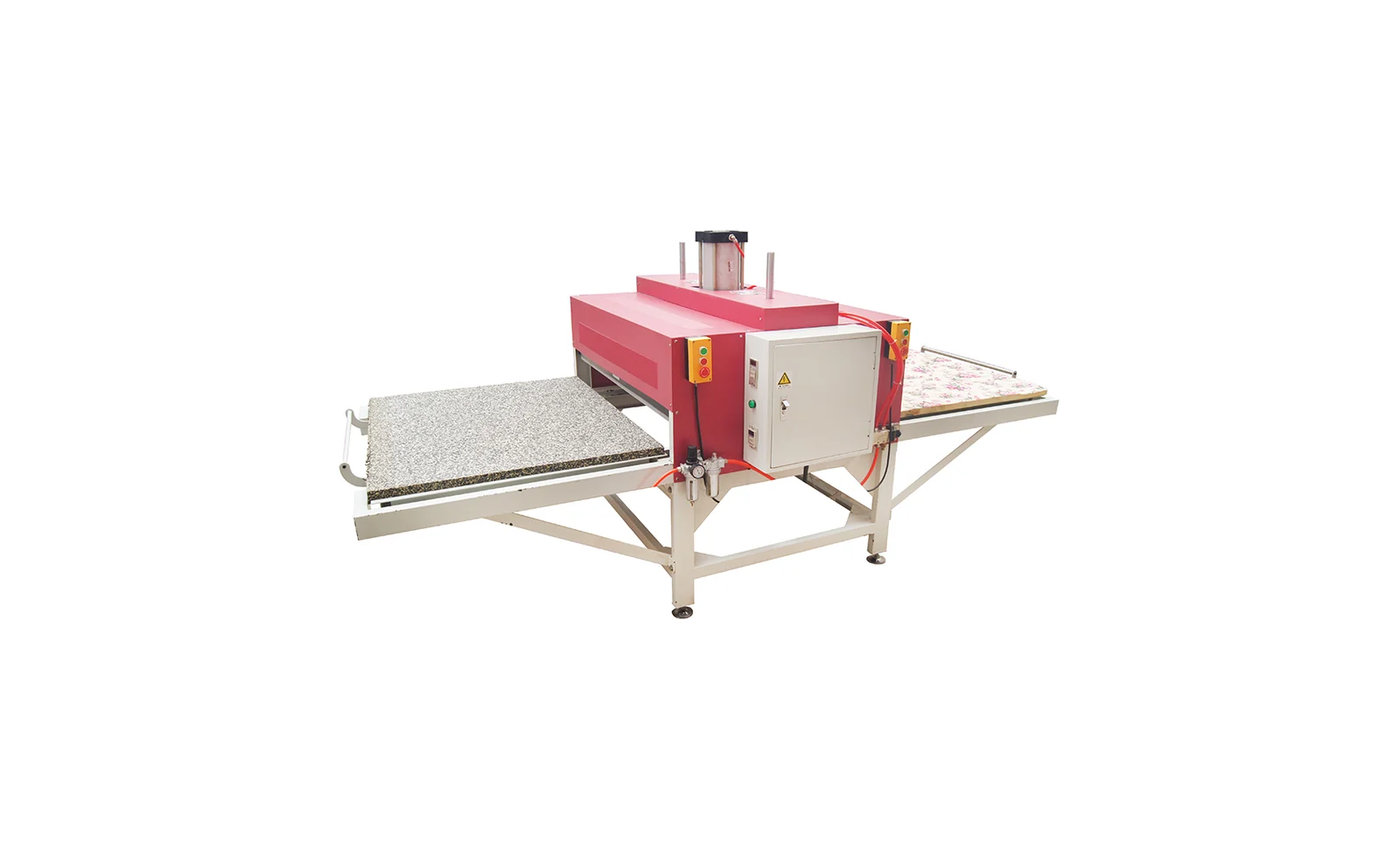 Dobbeltidetisk sublimeringstransfermaskine med to arbejdsstationer, 83×100 til 100×160 cm, storformatudstyr